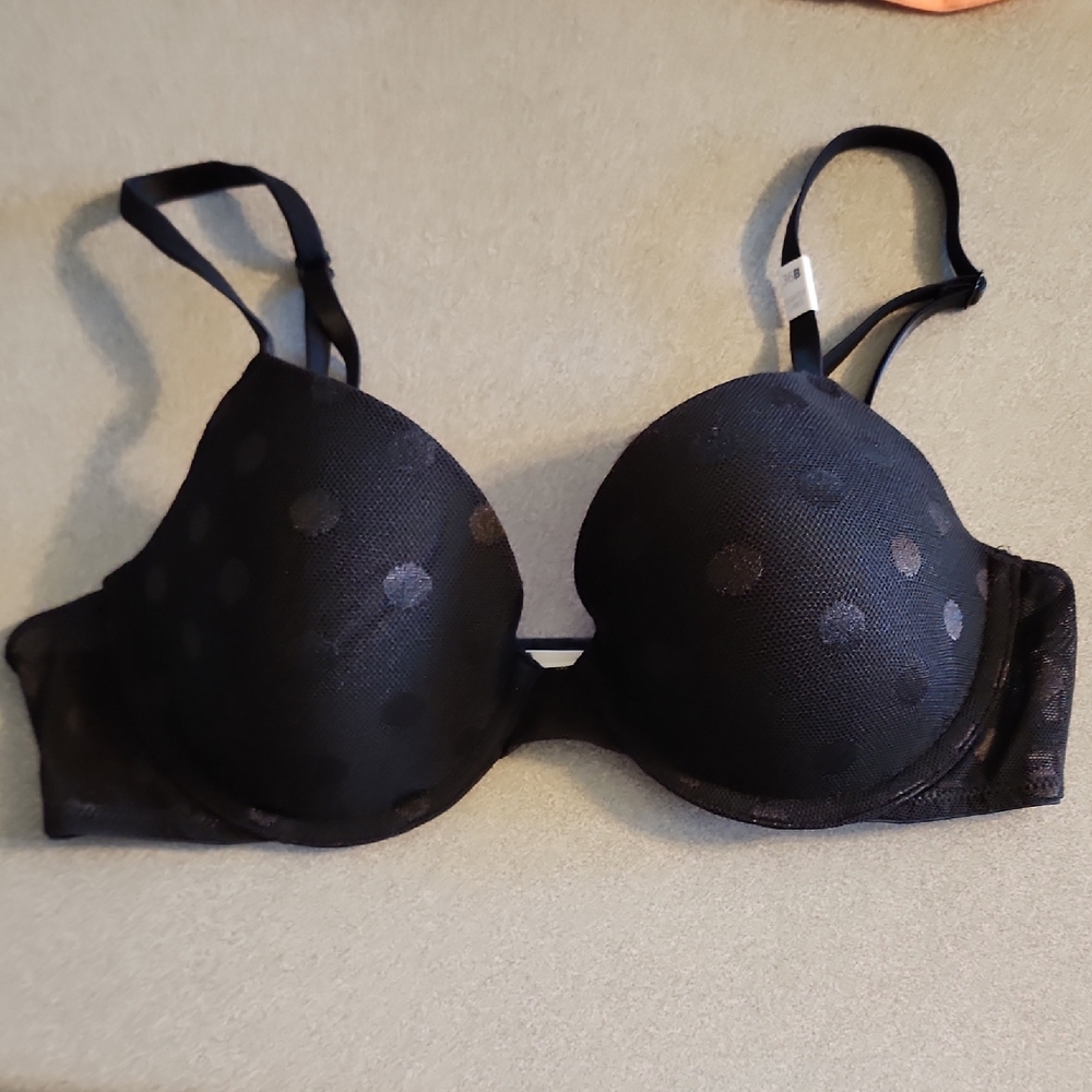 PINK Victoria's Secret Black Polka Dot Bra